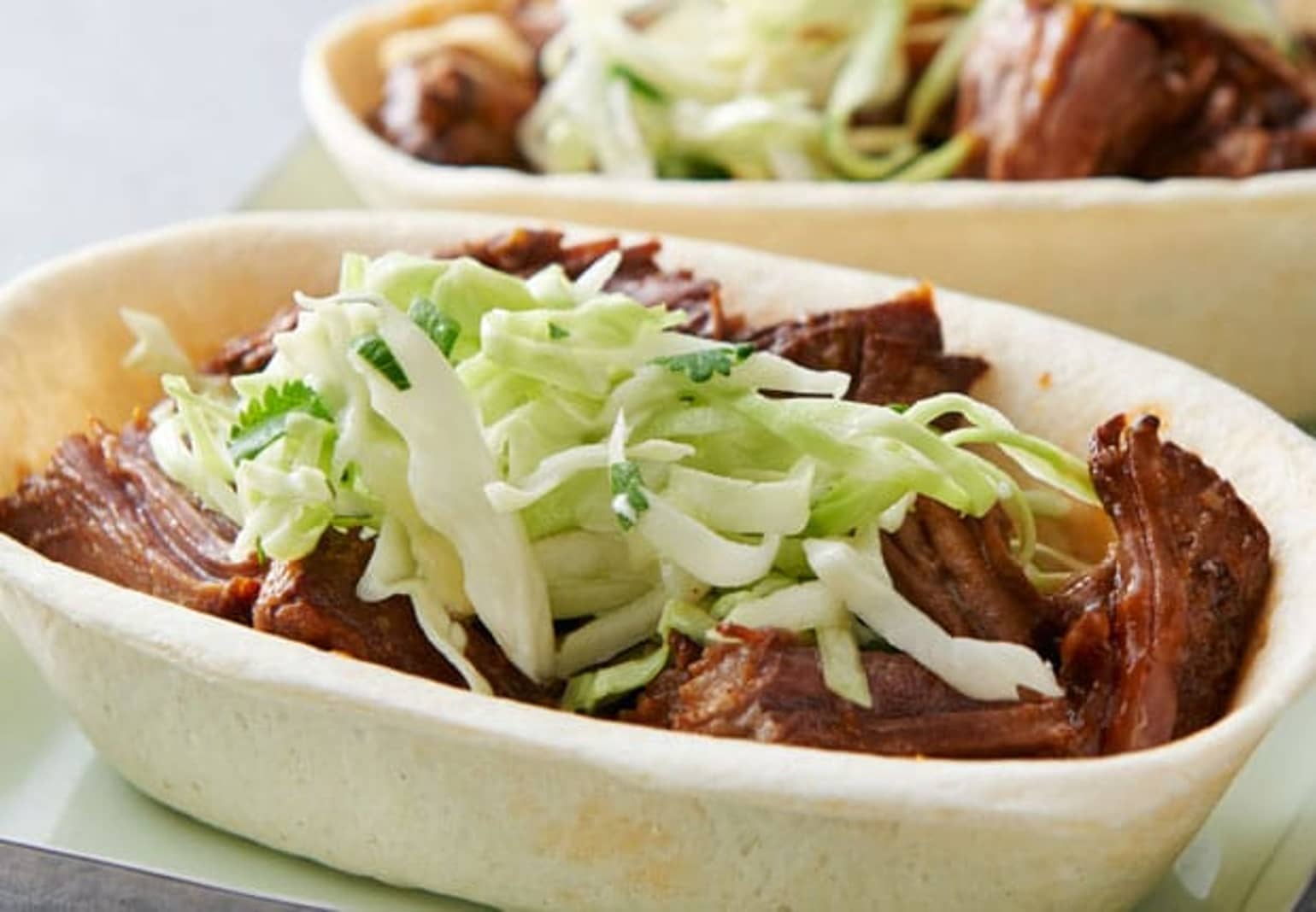 Slow-Cooker Sweet and Spicy Barbacoa Tacos with Creamy Lime Slaw